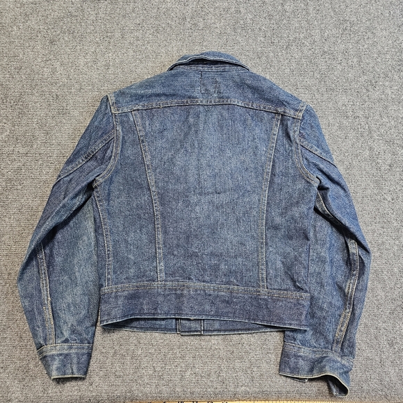VTG 70s Lee Riders Blue Denim Jean Jacket Womens Cropped S USA RARE Sanforized - Picture 7 of 14